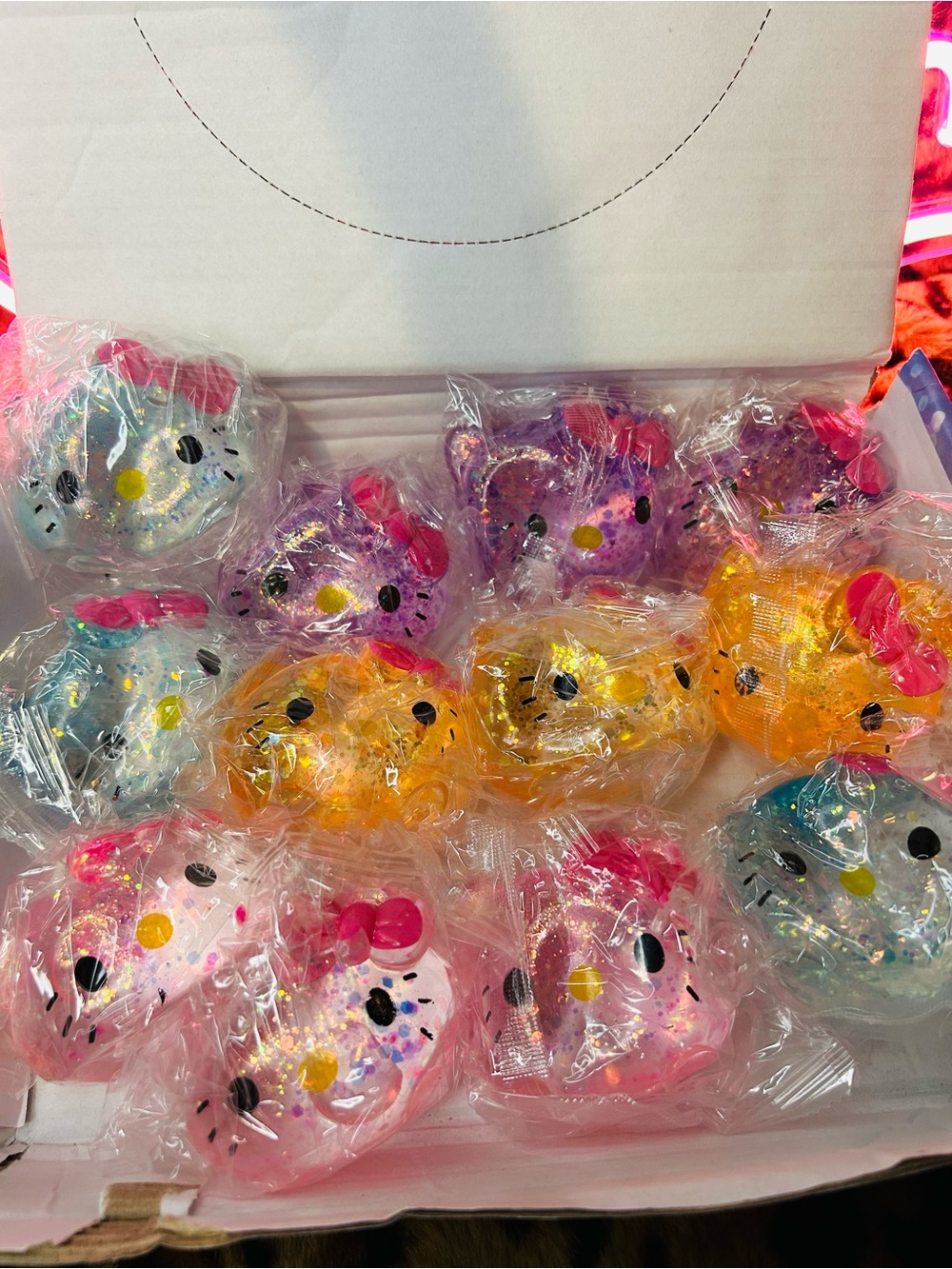 12-Piece Cute Kitty Glitter Squishy Toy Set🎀